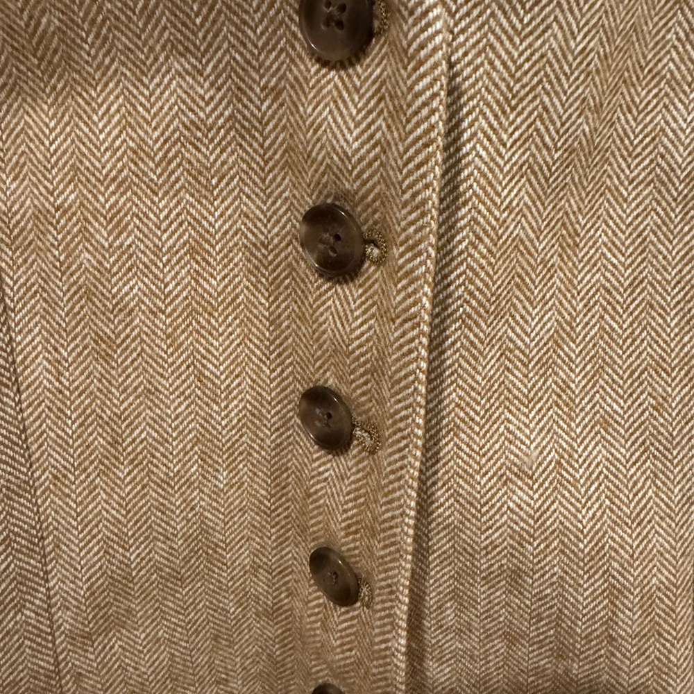 NWT J.Crew Tan Herringbone Vest - Picture 3 of 4